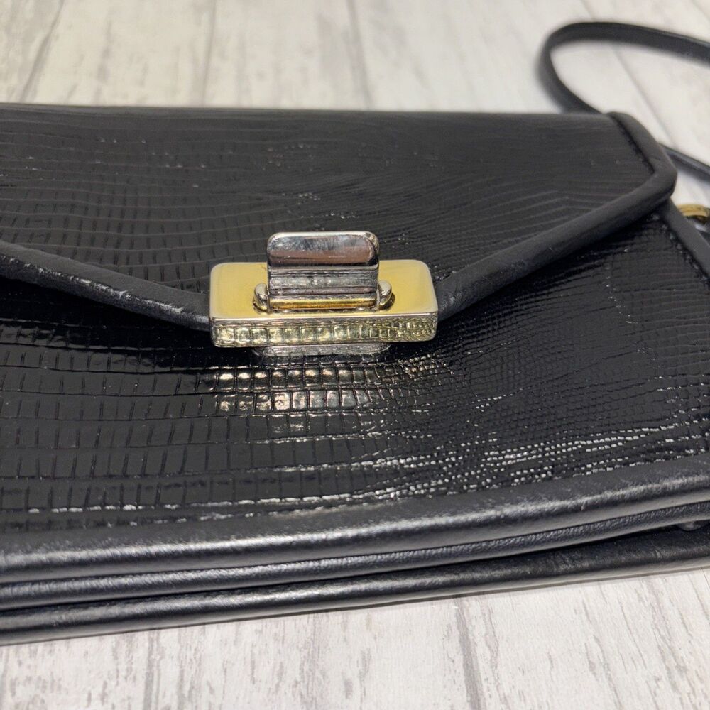 Black Roche Leather Crossbody Bag Vintage - Picture 4 of 8